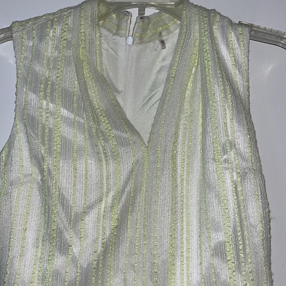 T Tahari dress bright lime green and white sz 4 - Picture 2 of 6